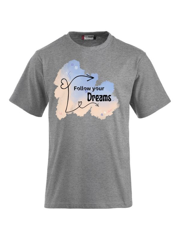 Follow yoFunshirts bedrucken mit Spruch Follow your Dreams T-Shirt Rot