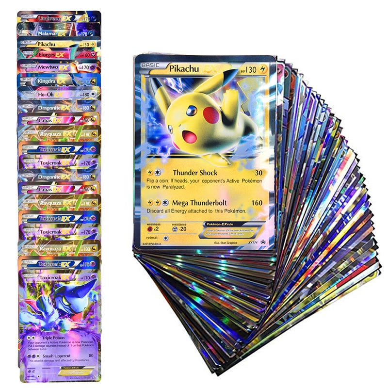 200-Stück Pokemon-Karte GX-EX-VMAX-MEGA Booster-Box Englisches Spiel Battle Trading Collection Glänzende Karte Meistverkauftes Kinderspielzeug Geschenk