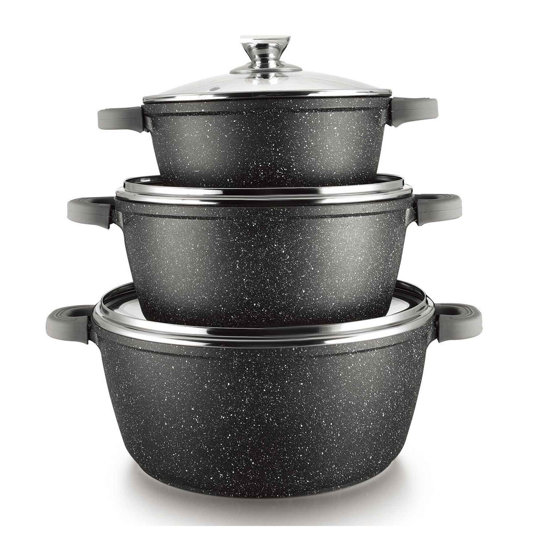 Kochtopfset&nbsp; 20-24-28CM 6 tlg Topf Induktion Alu Guss Pfanne Set