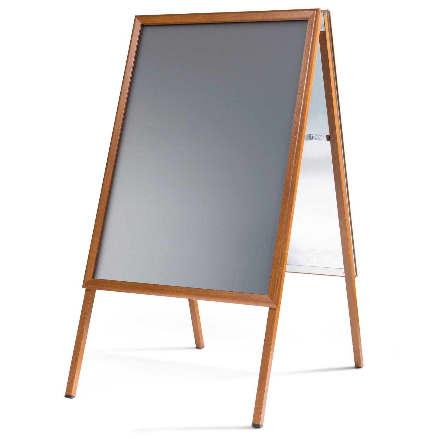 Kundenstopper Alu Classic in Holzoptik, DIN A1, Outdoor
