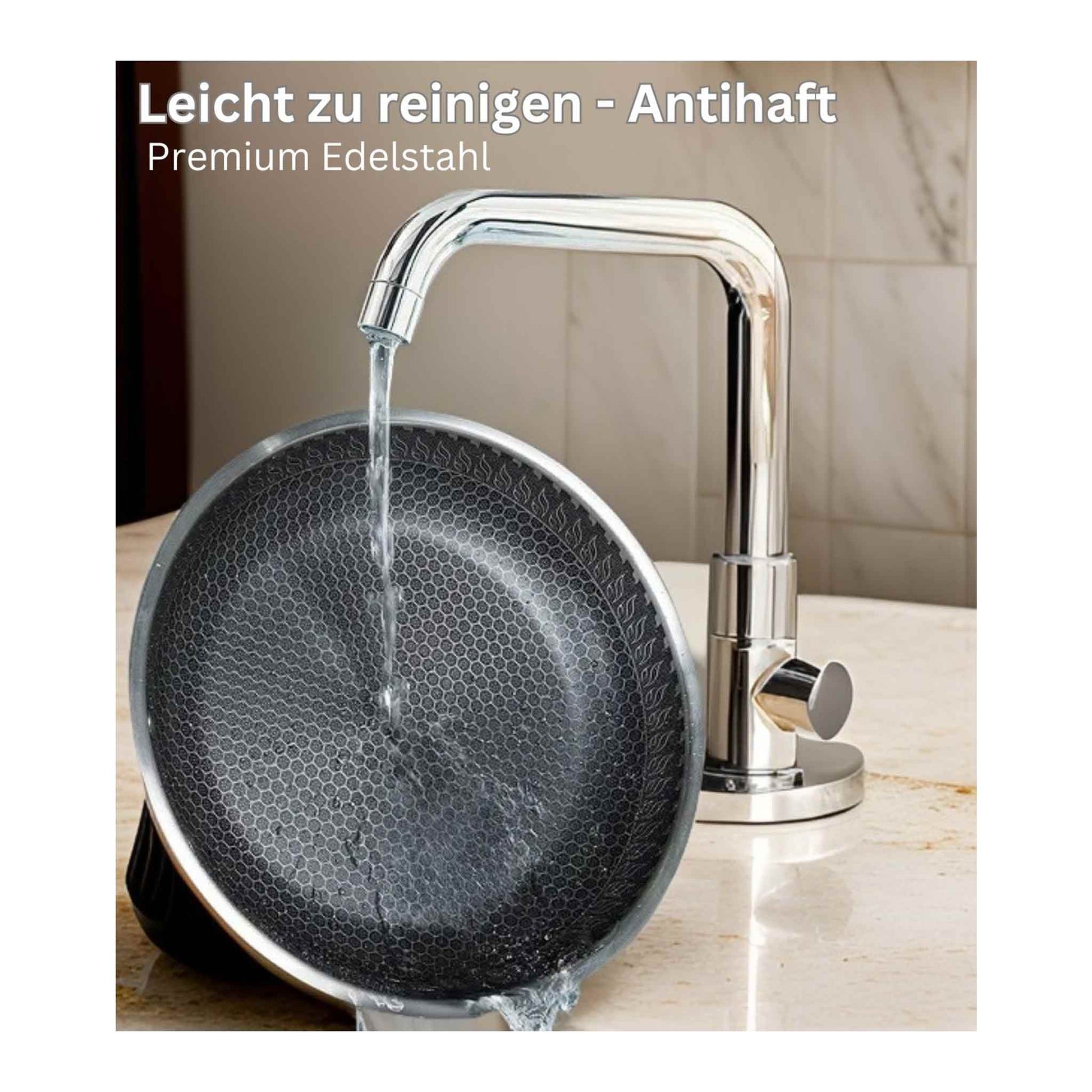 Produktbeschreibung
Suchen Sie einen Schmortopf, der Ihre Kochkünste auf ein neues Niveau hebt? Dann entdecken Sie den Cheffinger Premium Schmortopf – eine echte Bereicherung für jede Küche. Dank seines innovativen Wabendesigns bietet dieses Set eine einzigartige Kombination aus Langlebigkeit, Funktionalität und Stil.

Eine beeindruckende Antihaftbeschichtung

Das Herzstück des Cheffinger Premium Schmortopfs ist seine beeindruckende wabenförmige Antihaftbeschichtung. Dank dieses revolutionären Designs könne