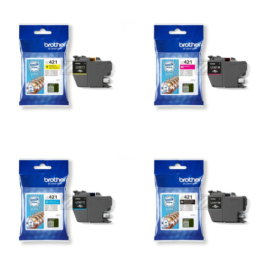 ORIGINAL Brother Tintenpatrone LC-421 Cyan/Magenta/Gelb/Schwarz