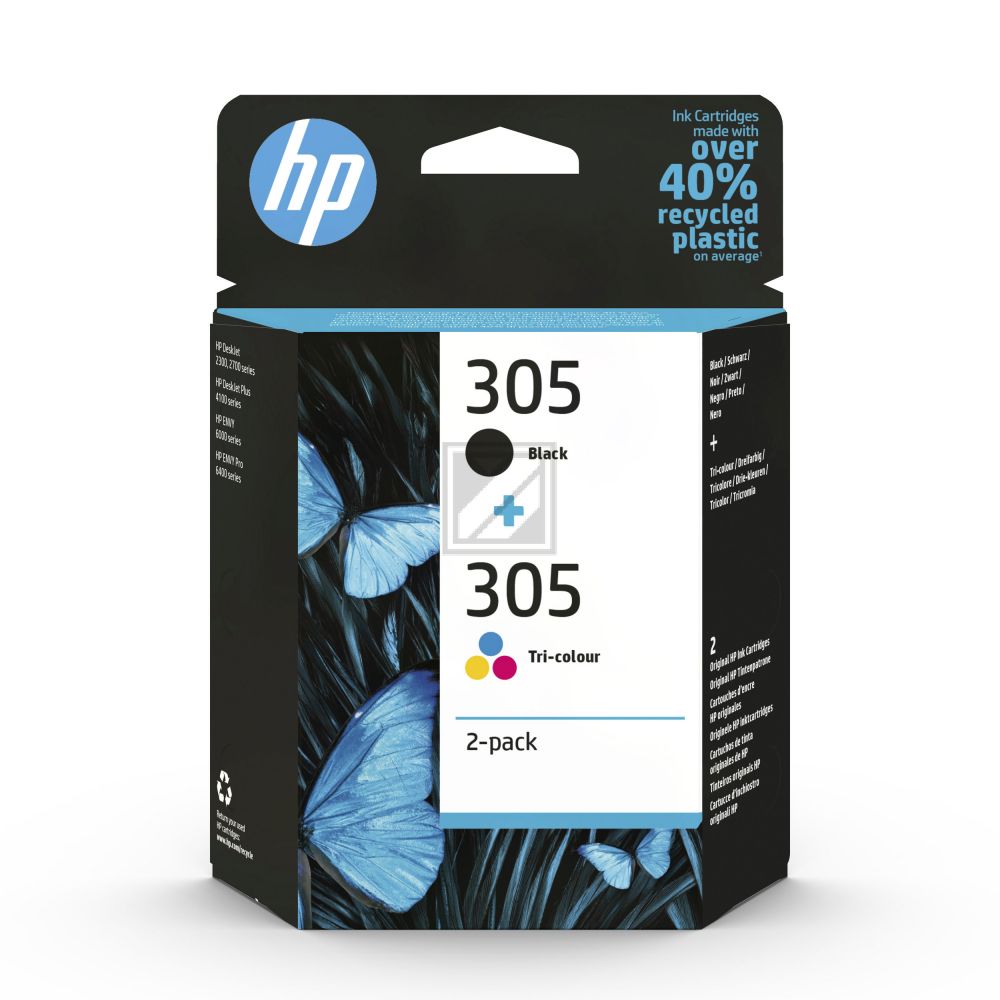 ORIGINAL HP Multipack / mehrere Farben 6ZD17AE 305 2 Tintenpatronen HP 305: 3YM61AE + 3YM60AE