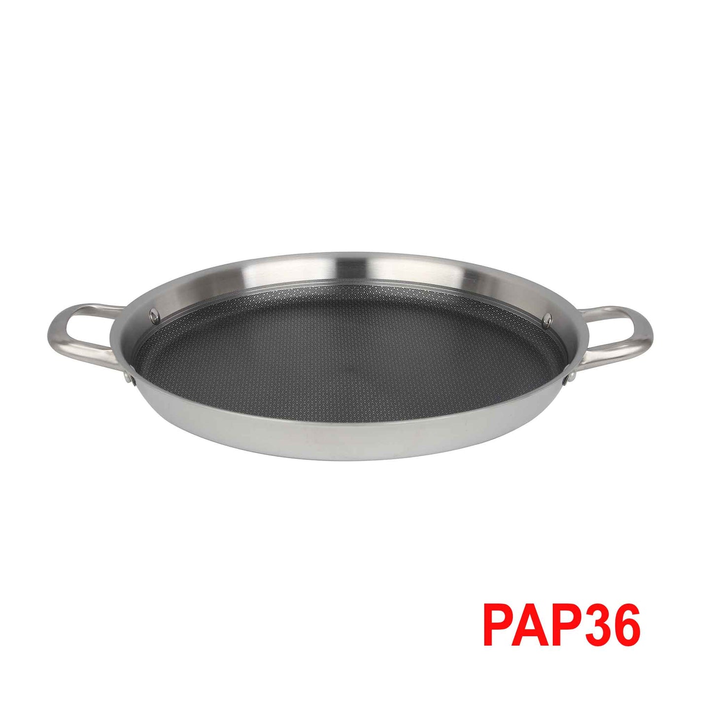 PAP36-Paella Pfanne Edelstahl Wabenstruktur Ø36cm Induktion Pfanne Anti Haft Kratzfest Rostfrei