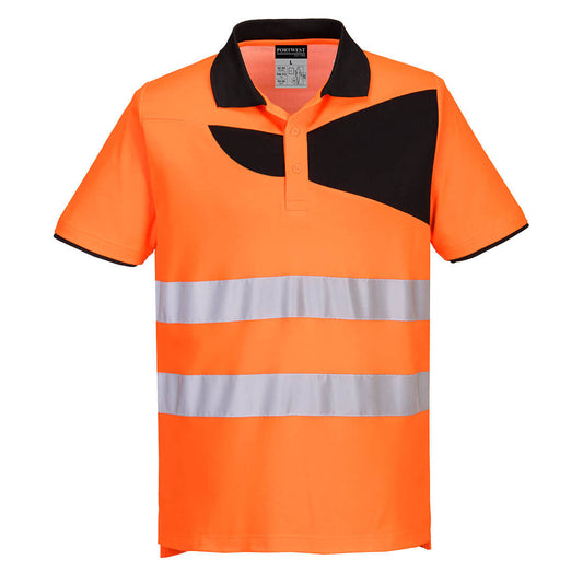 Portwest PW212 Poloshirt – Orange/Schwarz – bequem & funktional