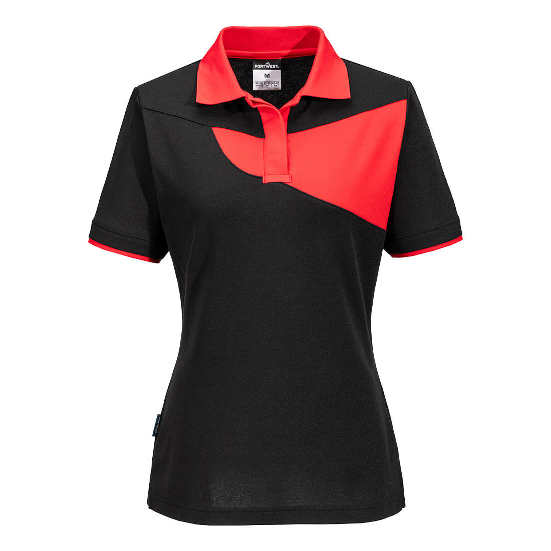Portwest PW219 Poloshirt – Schwarz/rot – bequem & funktional