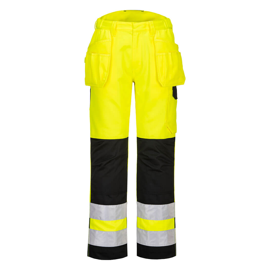 Portwest PW242 Hose – Gelb/Schwarz – strapazierfähige Arbeitshose