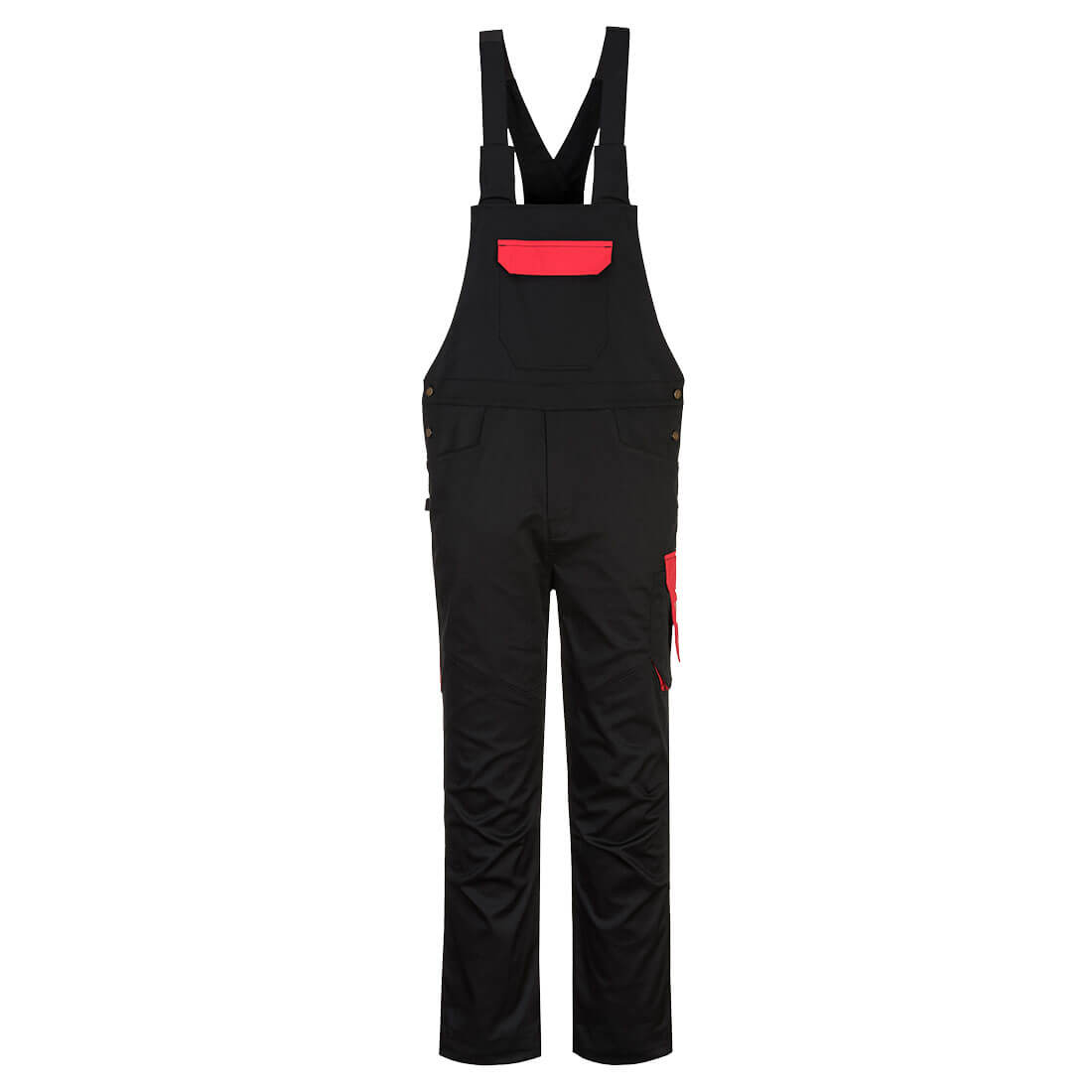 Portwest PW243 Hose – Schwarz/rot – strapazierfähige Arbeitshose