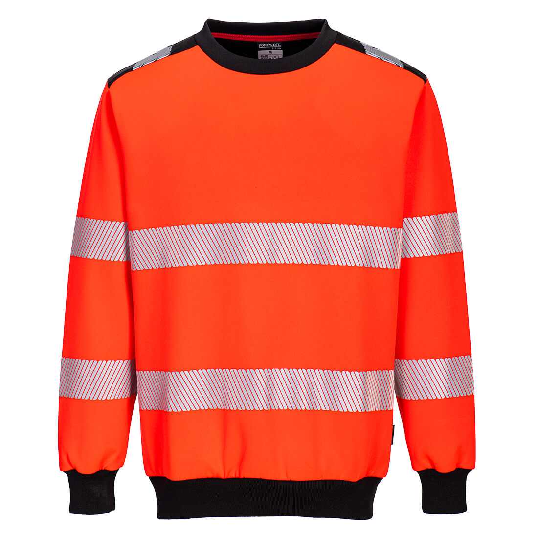 Portwest PW379 Sweatshirt – Rot/Schwarz – bequem & sichtbar