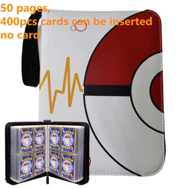 Pokemon Card Case, 50 Pages, Can Insert 400pcs s, Portable, Waterproof, Zipper, Birthday Gift, Game Battle,  Storage,toy