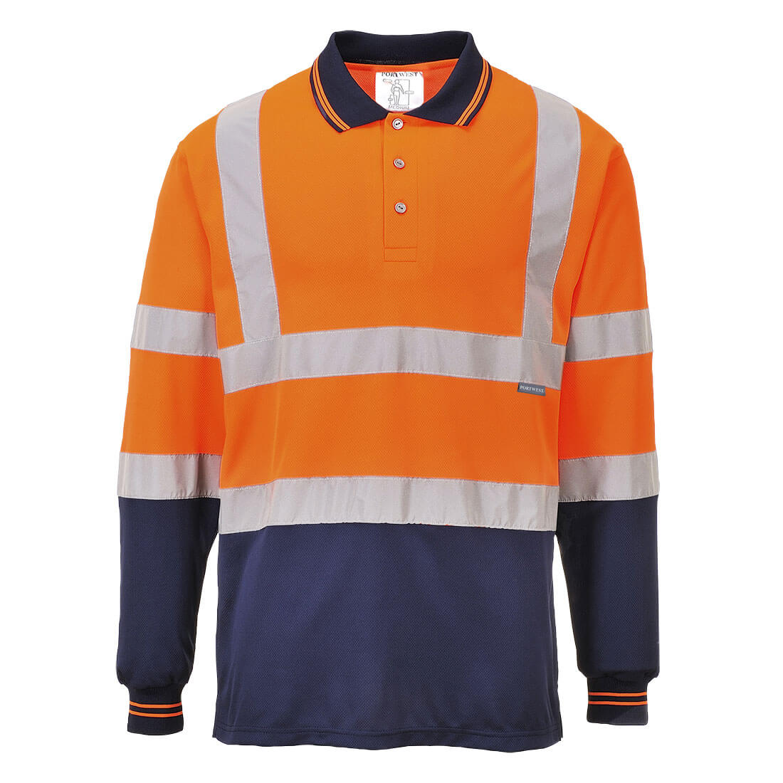 Portwest S279 Poloshirt – Orange/Marine – bequem & funktional