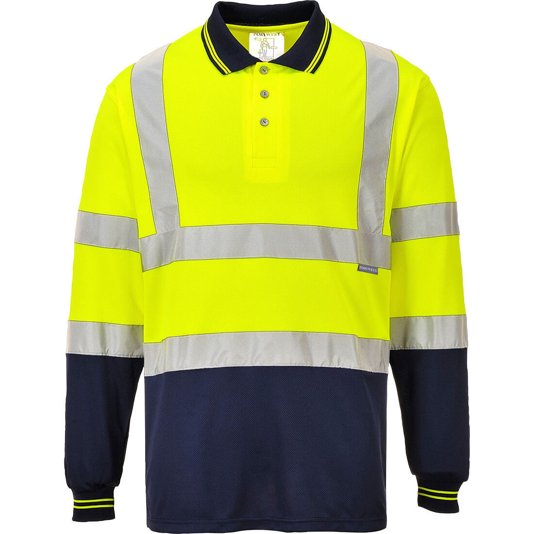 Portwest S279 Poloshirt – Gelb/Marine – bequem & funktional