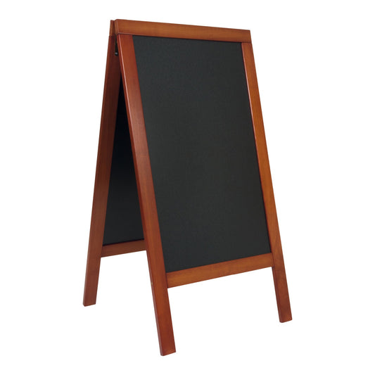 Securit® Holz Kundenstopper 140x70cm, Deluxe, Mahagoni, Outdoor