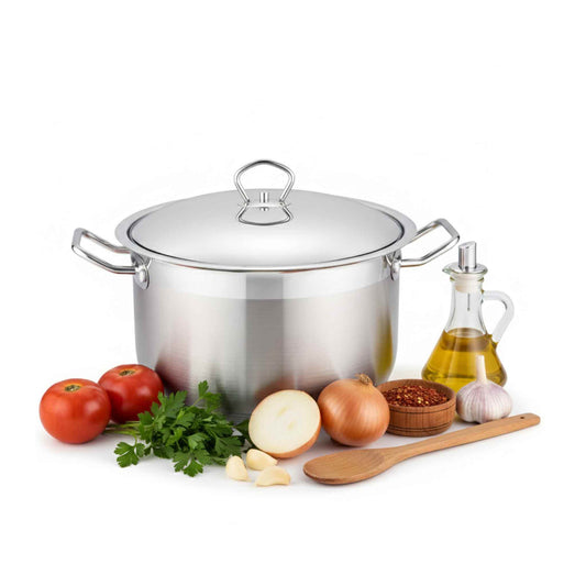 SS32-Edelstahl Kochtopf Induktion Ø32cm Topf Pfanne Deckel Suppentopf ca. 12,8 L