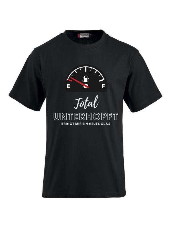 T-Shirts bedrucken mit Spruch - Total unterhopft bringt mir ein neues Glas CLIQUE CLASSIC-T-Shirt für Damen und Herren