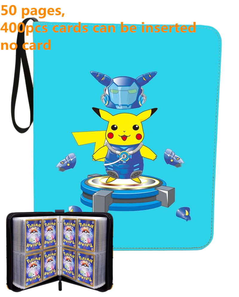 Pokemon Card Case, 50 Pages, Can Insert 400pcs s, Portable, Waterproof, Zipper, Birthday Gift, Game Battle,  Storage,toy