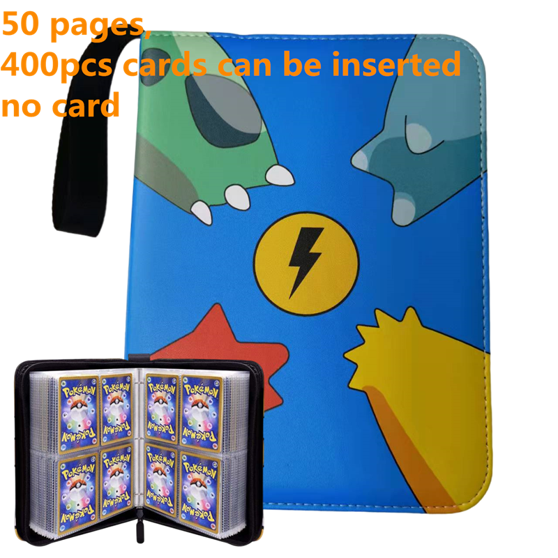 Pokemon Card Case, 50 Pages, Can Insert 400pcs s, Portable, Waterproof, Zipper, Birthday Gift, Game Battle,  Storage,toy