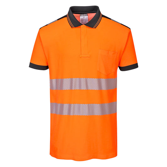 Portwest T180 Poloshirt – Orange/Schwarz – bequem & funktional