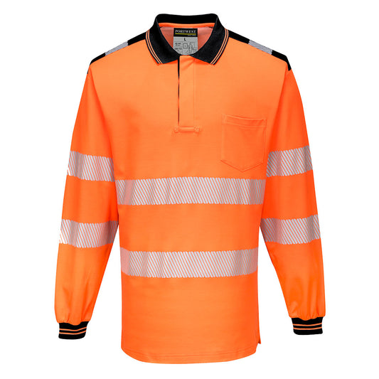 Portwest T184 Poloshirt – Orange/Schwarz – bequem & funktional