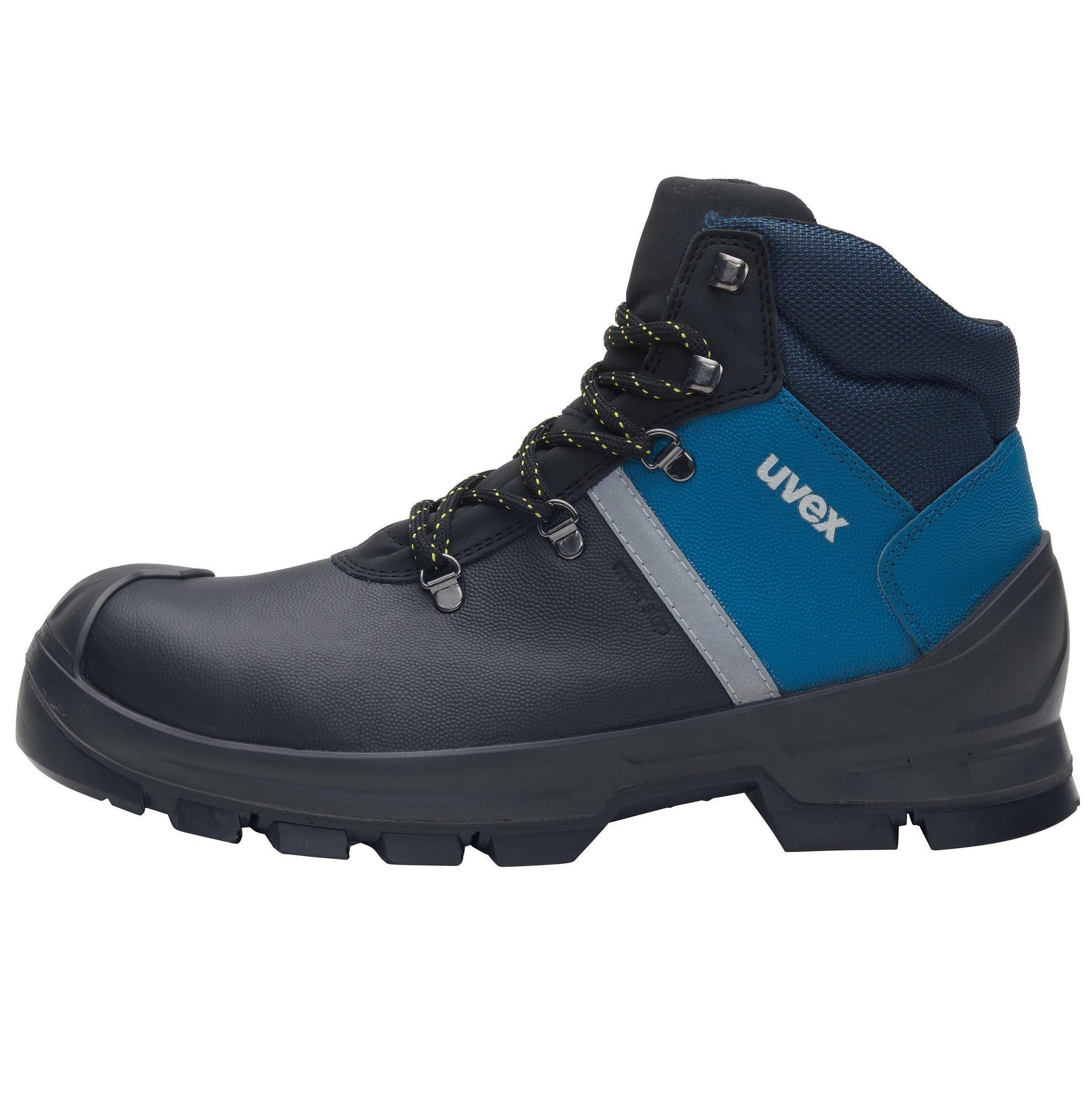 Uvex Stiefel 65132 schwarz/blau S3 Weite 11 gesammt ansicht von seite links