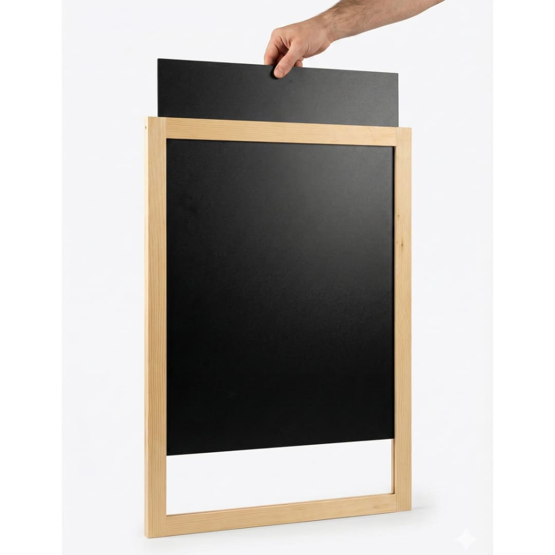 Wandkreidetafel magnetisch 51 × 68 cm, Holzrahmen Natur – B-Ware / Abverkauf / Einzelstücke