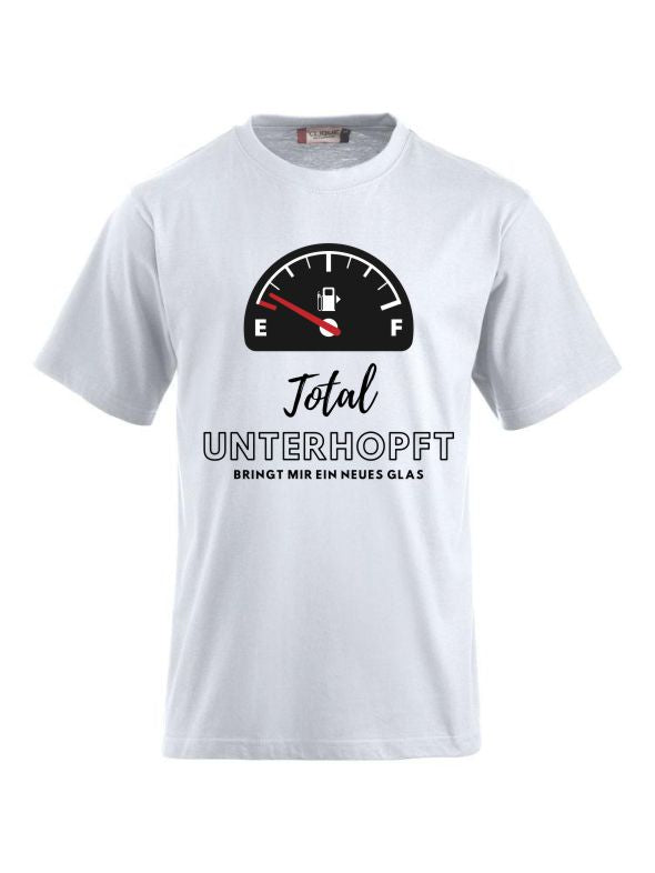 T-Shirts bedrucken mit Spruch - Total unterhopft bringt mir ein neues Glas CLIQUE CLASSIC-T-Shirt für Damen und Herren