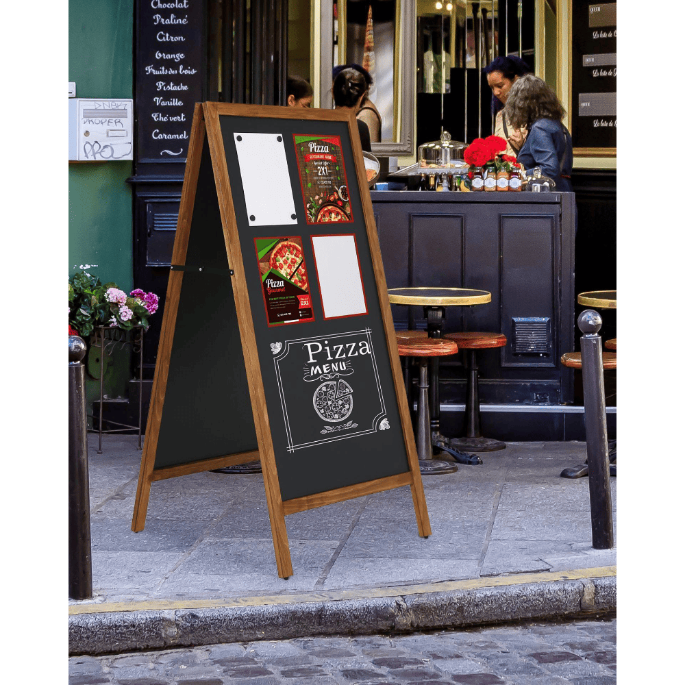 "ChalkMaster Pro" – Wetterfester Kreidetafel-Aufsteller 145x67cm, Dunkel