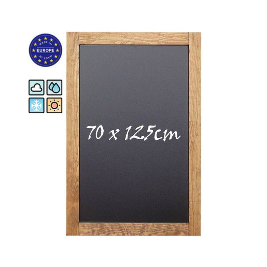XXL Wandkreidetafel mit Kiefer-Holzrahmen, 70x125cm, Braun