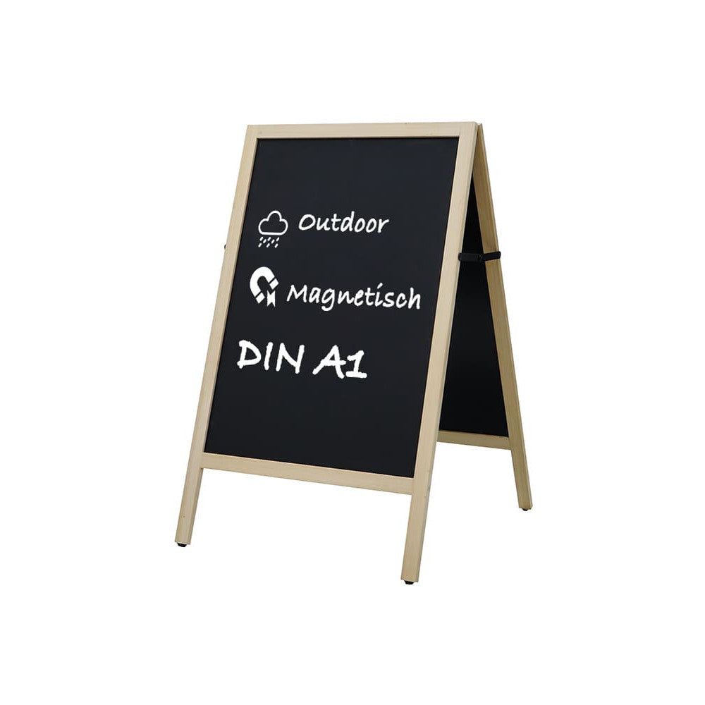 Holz Gehwegkreidetafel A1 – Magnetisch, Outdoor