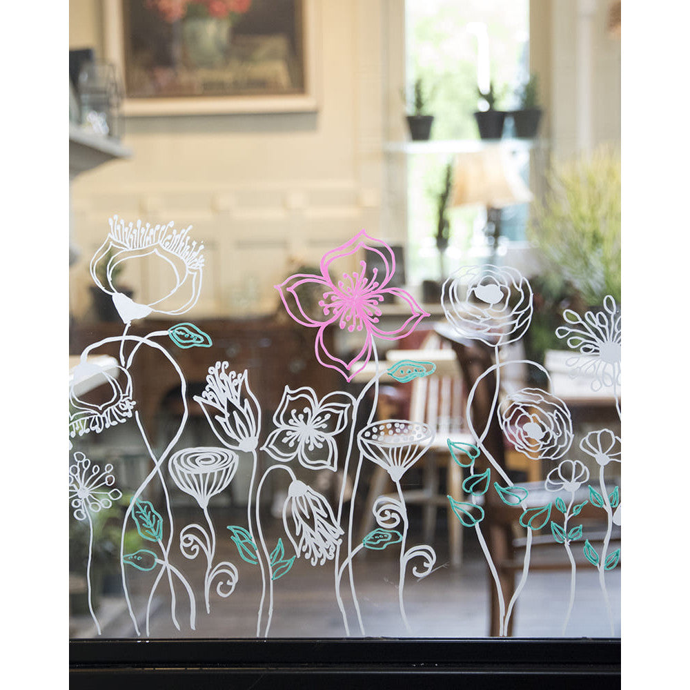 Securit® Fensterschablonen "Windoodle", Format: A3, Thema: Tiere, inkl. 1 Securit® Kreidestift, 3er Set