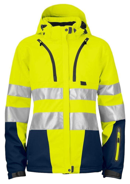 Projob DAMEN Warnschutz-Jacke, 3-lagig Gefüttert aus Softshell, EN ISO 20471 Klasse 3 - WERBE-WELT.SHOP