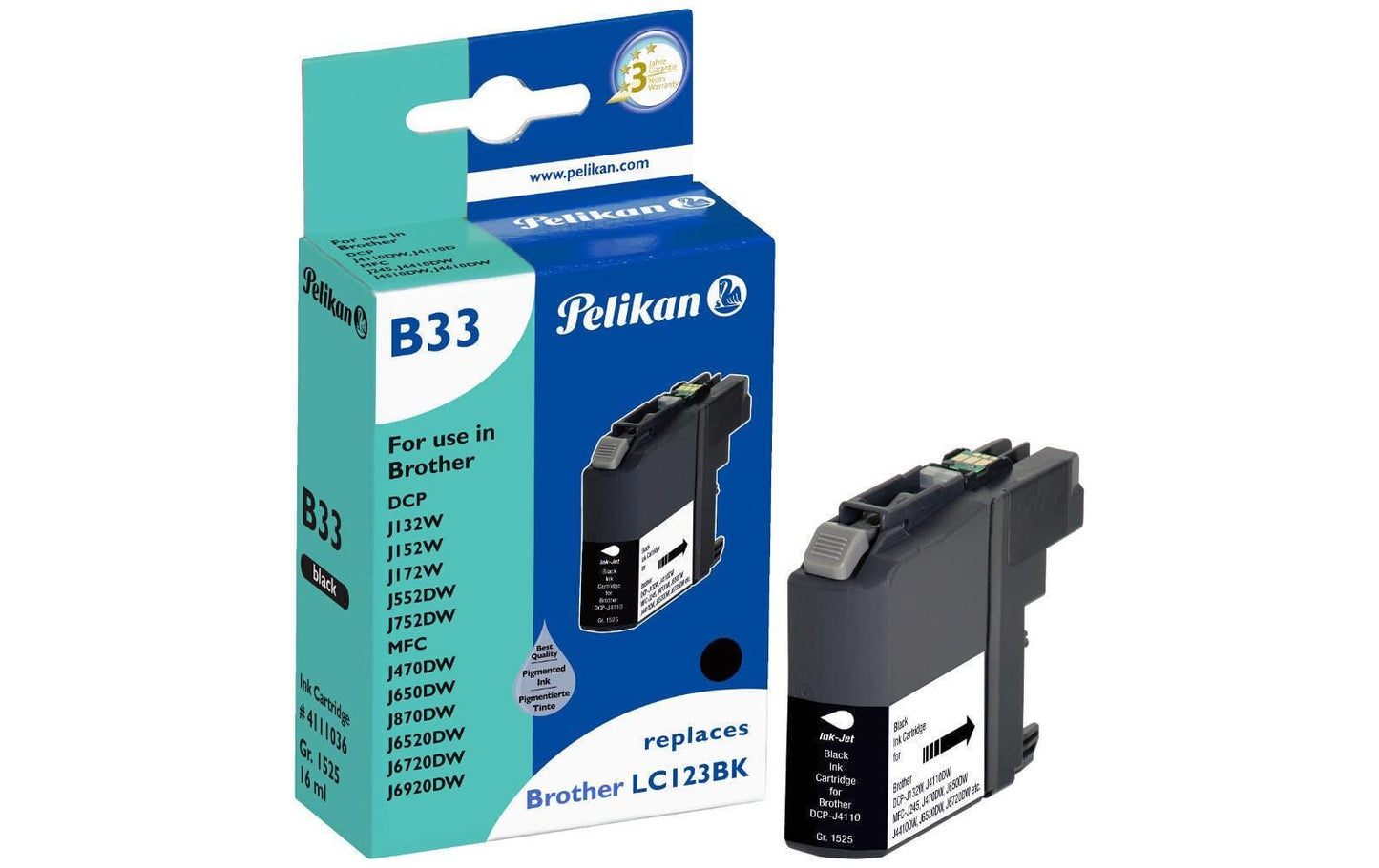 Pelikan Tinte Brother LC-123BK Black - WERBE-WELT.SHOP