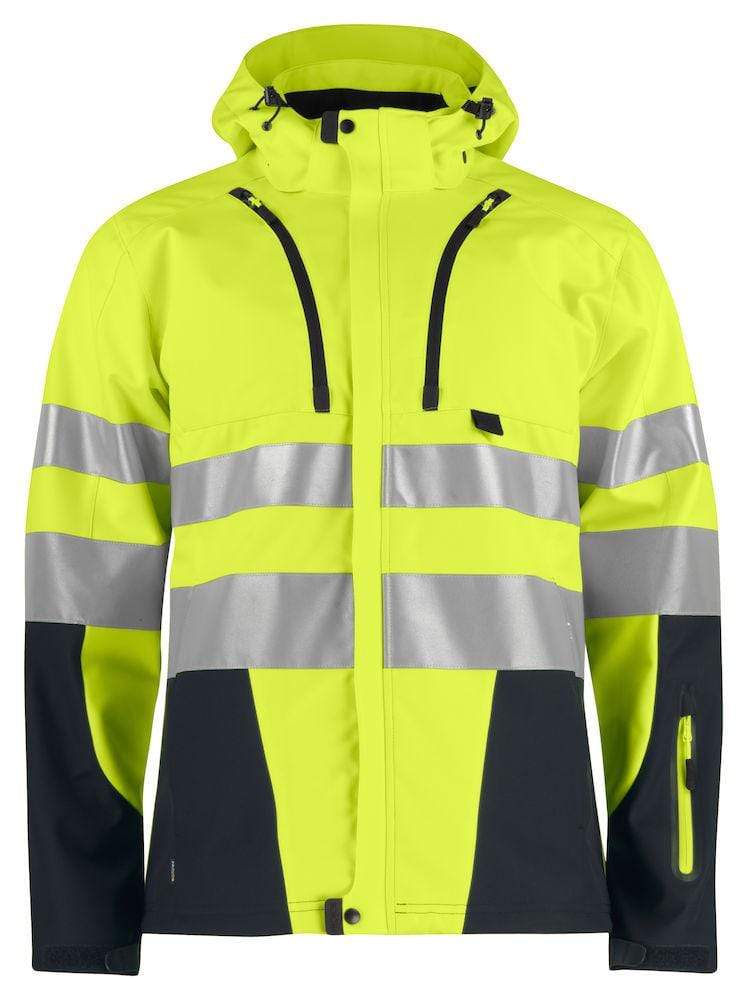 Projob Herren Softshell Jacke Funktionell EN ISO 20471 Klasse 3/2 XS-4XL - WERBE-WELT.SHOP