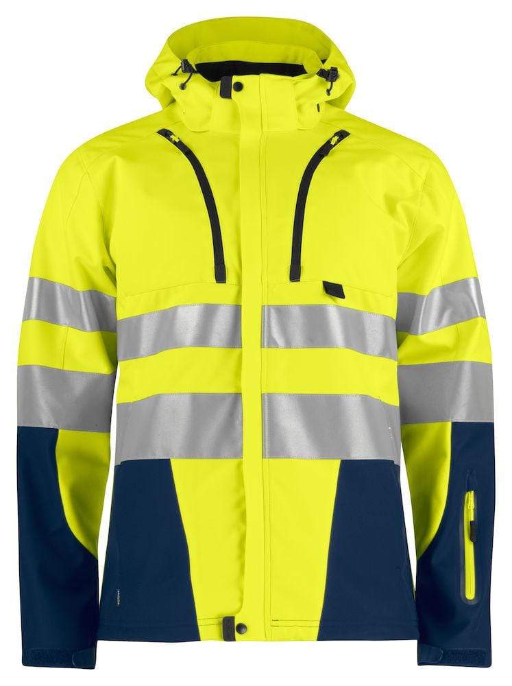 Projob Herren Softshell Jacke Funktionell EN ISO 20471 Klasse 3/2 XS-4XL - WERBE-WELT.SHOP