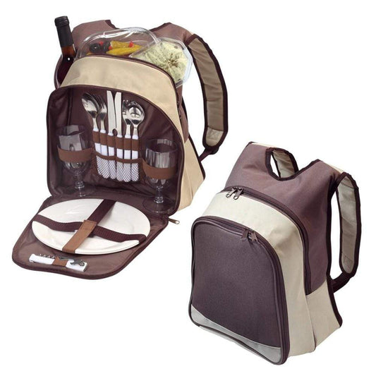 Picknickrucksack "Meadow", dunkelbraun - WERBE-WELT.SHOP